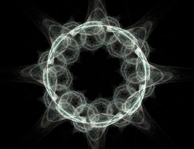 parlak renkli fraktal mandala, yaratıcı grafik tasarım için dijital sanat