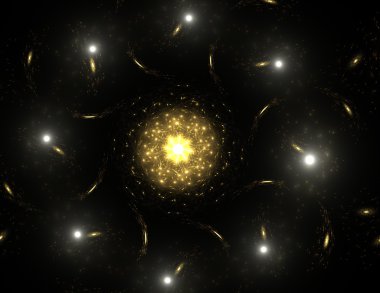 Bilim, teknoloji ve tasarım konularında fraktal radyal desen