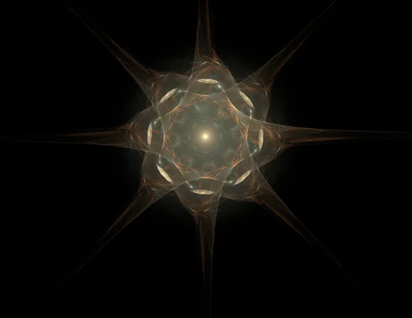 Vidro colorido floral manchado, ilustração de arte fractal digital — Fotografia de Stock