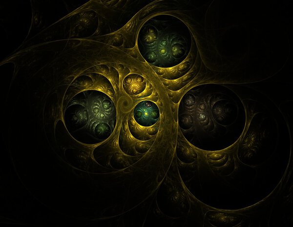 Shiny colorful fractal mandala, digital artwork for creative graphic design
