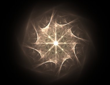 renkli çiçek vitray, dijital fractal sanat illüstrasyon