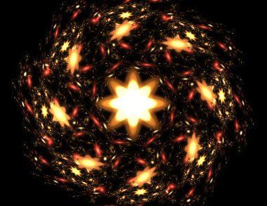 Bilim, teknoloji ve tasarım konularında fraktal radyal desen