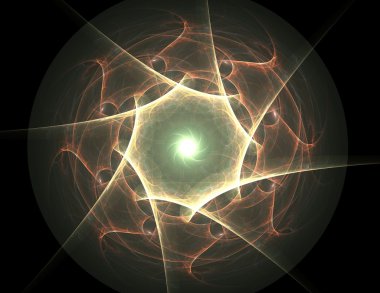 Soyut fraktal desen ve renkli çiçek gibi yağlı boya bak şekiller. Fraktal doku.