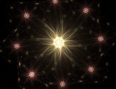 Bilim, teknoloji ve tasarım konularında fraktal radyal desen