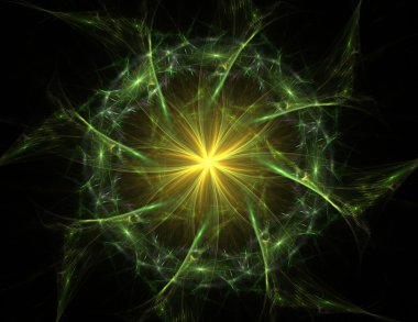 Bilim, teknoloji ve tasarım konularında fraktal radyal desen