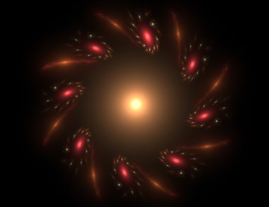 Bilim, teknoloji ve tasarım konularında fraktal radyal desen