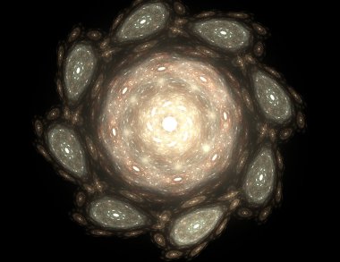 Bilim, teknoloji ve tasarım konularında fraktal radyal desen