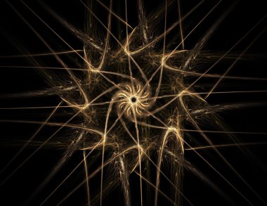 Temel parçacıklar serisi. Nükleer fizik ve grafik tasarımı konularında soyut fraktal formların etkileşimi.