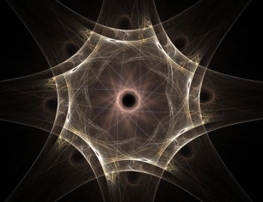 renkli çiçek vitray, dijital fractal sanat illüstrasyon