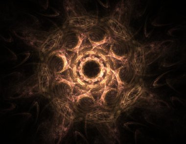 renkli çiçek vitray, dijital fractal sanat illüstrasyon