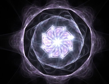 Bilim, teknoloji ve tasarım konularında fraktal radyal desen 