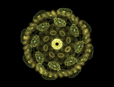 Bilim, teknoloji ve tasarım konularında fraktal radyal desen 