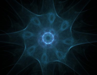 Bilim, teknoloji ve tasarım konularında fraktal radyal desen 