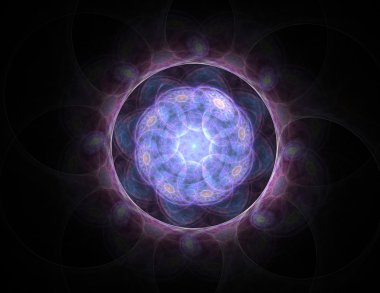 parlak renkli fraktal mandala, yaratıcı grafik tasarım için dijital sanat