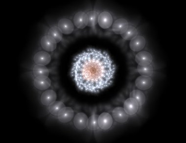 Bilim, teknoloji ve tasarım konularında fraktal radyal desen 