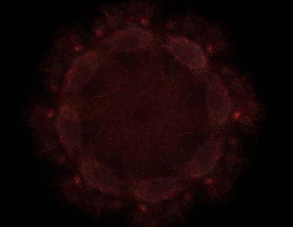 Colorful fractal rings, digital artwork