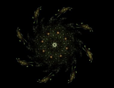 Bilim, teknoloji ve tasarım konularında fraktal radyal desen 