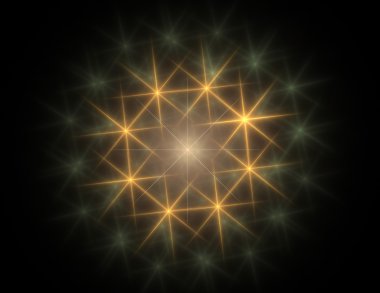 Temel parçacıklar serisi. Nükleer fizik ve grafik tasarımı konularında soyut fraktal formların etkileşimi.