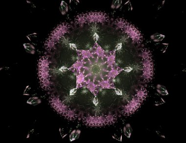 Bilim, teknoloji ve tasarım konularında fraktal radyal desen 