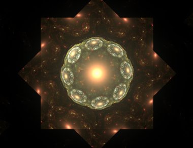 Bilim, teknoloji ve tasarım konularında fraktal radyal desen