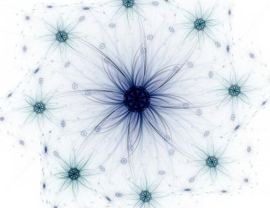 Bilim, teknoloji ve tasarım konularında fraktal radyal desen