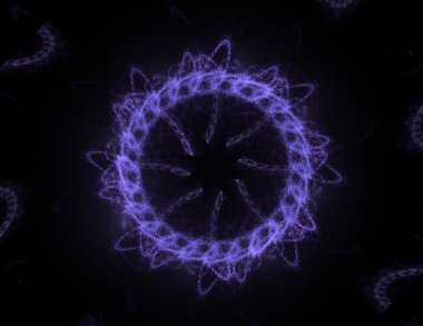 Bilim, teknoloji ve tasarım konularında fraktal radyal desen 