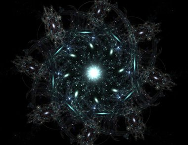 Bilim, teknoloji ve tasarım konularında fraktal radyal desen