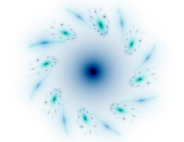 Bilim, teknoloji ve tasarım konularında fraktal radyal desen