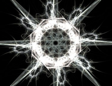 Bilim, teknoloji ve tasarım konularında fraktal radyal desen 