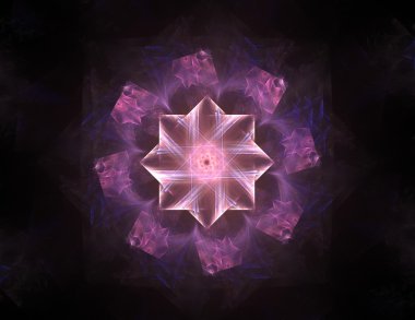 Temel parçacıklar serisi. Nükleer fizik ve grafik tasarımı konularında soyut fraktal formların etkileşimi.