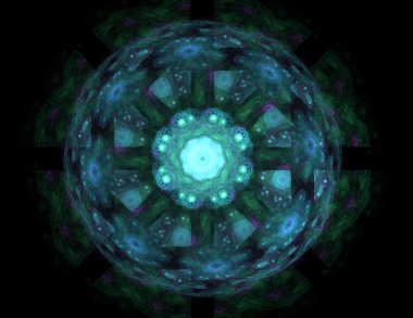 Bilim, teknoloji ve tasarım konularında fraktal radyal desen 