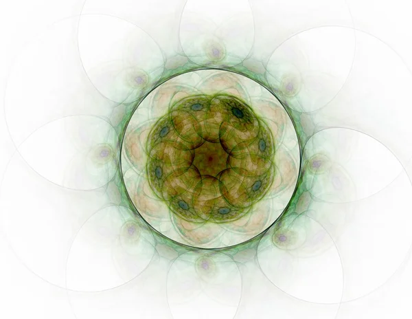 Mandala fractal colorido brilhante, obra de arte digital para design gráfico criativo — Fotografia de Stock