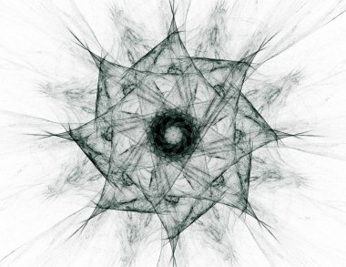 Bilim, teknoloji ve tasarım konularında fraktal radyal desen 