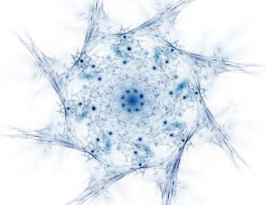 Temel parçacıklar serisi. Nükleer fizik ve grafik tasarımı konularında soyut fraktal formların etkileşimi.