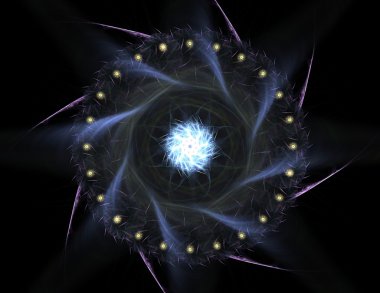 Bilim, teknoloji ve tasarım konularında fraktal radyal desen