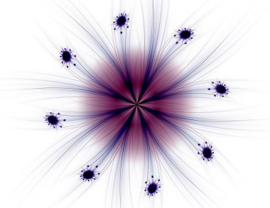 Temel parçacıklar serisi. Nükleer fizik ve grafik tasarımı konularında soyut fraktal formların etkileşimi.