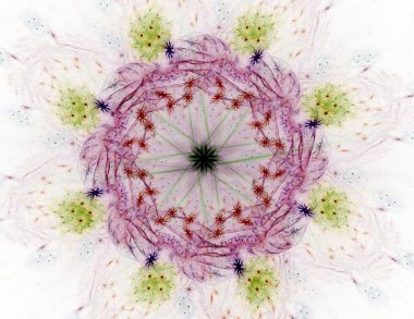 Bilim, teknoloji ve tasarım konularında fraktal radyal desen 