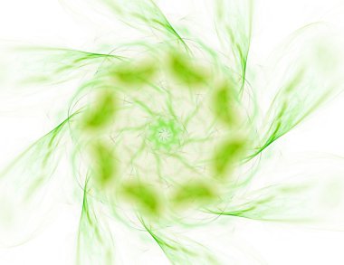 Temel parçacıklar serisi. Nükleer fizik ve grafik tasarımı konularında soyut fraktal formların etkileşimi.