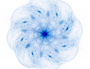 Temel parçacıklar serisi. Nükleer fizik ve grafik tasarımı konularında soyut fraktal formların etkileşimi.