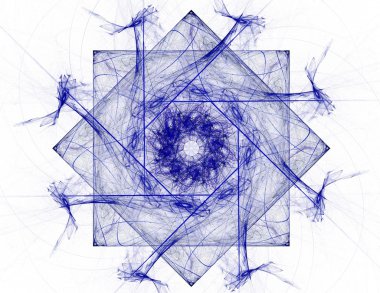 Bilim, teknoloji ve tasarım konularında fraktal radyal desen 