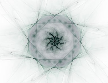 Temel parçacıklar serisi. Nükleer fizik ve grafik tasarımı konularında soyut fraktal formların etkileşimi.