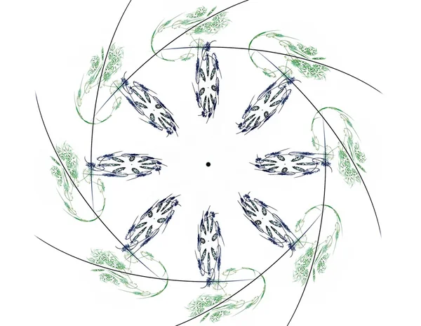 科学技術とデザインの分野におけるフラクタル放射状のパターンです — ストック写真