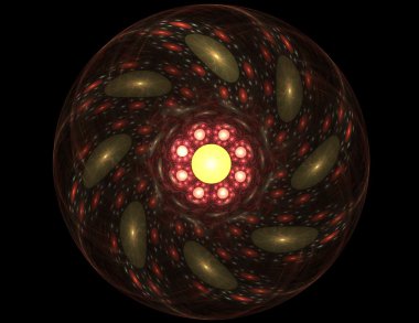 Bilim, teknoloji ve tasarım konularında fraktal radyal desen