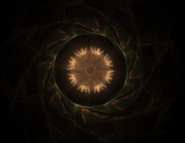 Renkli sarmal fraktal elips üzerinden