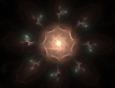 Bilim, teknoloji ve tasarım konularında fraktal radyal desen