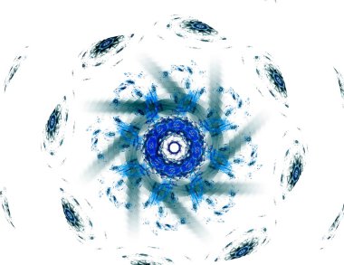 Temel parçacıklar serisi. Nükleer fizik ve grafik tasarımı konularında soyut fraktal formların etkileşimi.