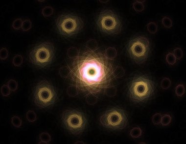 Bilim, teknoloji ve tasarım konularında fraktal radyal desen