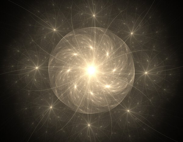 fractal radial pattern on the subject of science, technology and design