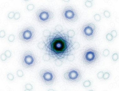 Bilim, teknoloji ve tasarım konularında fraktal radyal desen