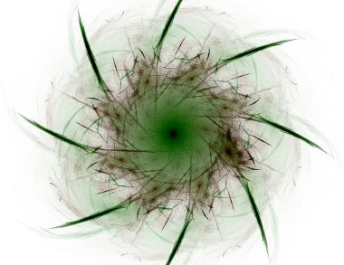 Temel parçacıklar serisi. Nükleer fizik ve grafik tasarımı konularında soyut fraktal formların etkileşimi.